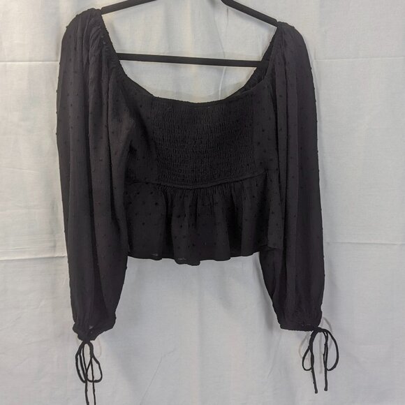 NWT Miami for Francesca's Black Off-Shoulder Crop Top in Medium - Picture 5 of 16